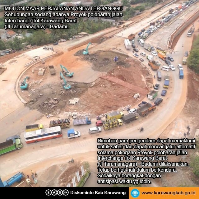 Proyek pelebaran jalan  interchange tol  karawang  barat  